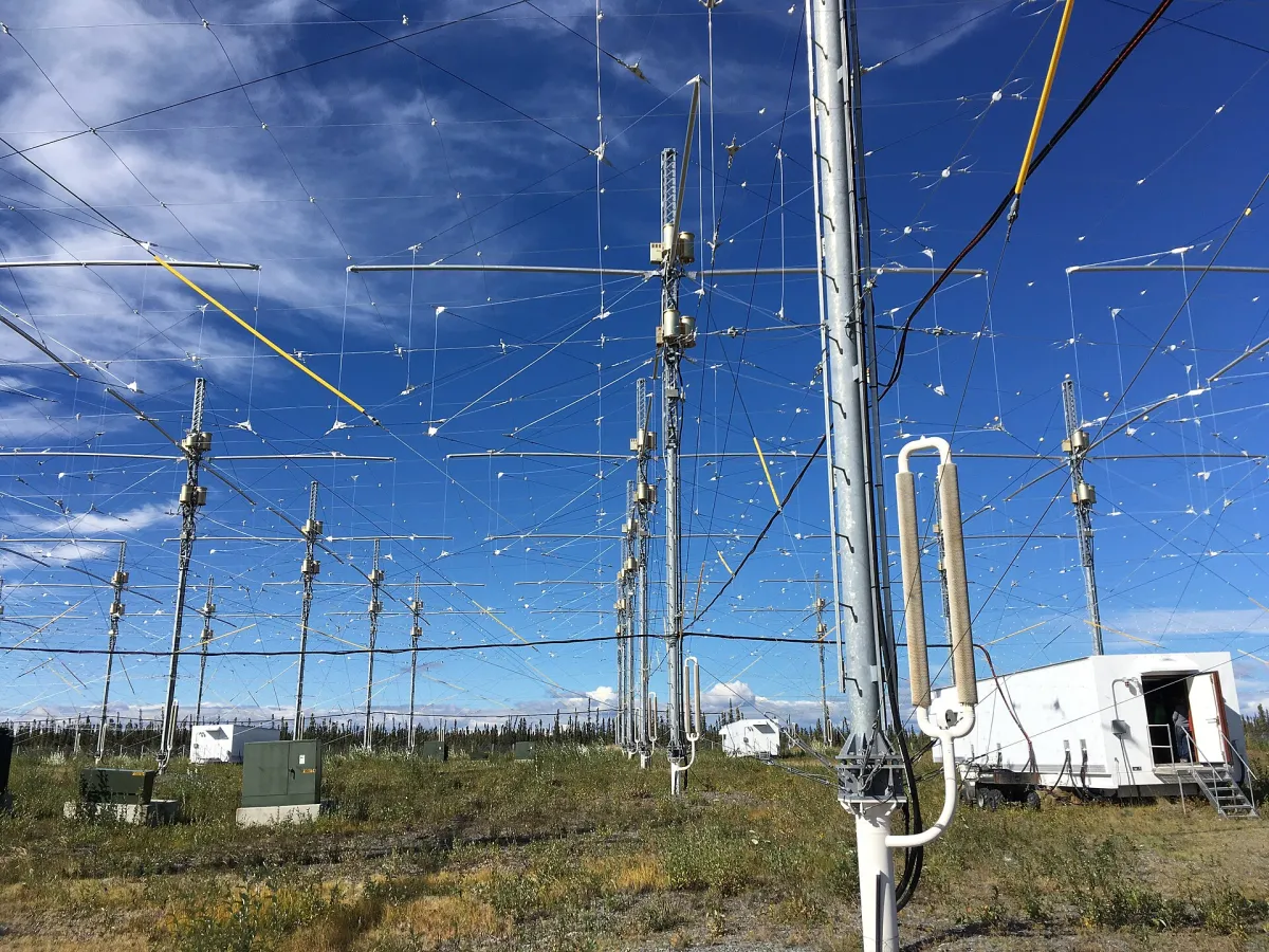 Part of the antenna array at the High-Frequency Active Auroral Research Program.